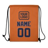 Custom Orange Navy Drawstring Bag