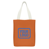 Custom Orange Navy Canvas Tote Bag