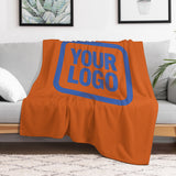 Custom Orange Sky Blue Blanket