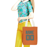 Custom Orange Blue Green Canvas Tote Bag
