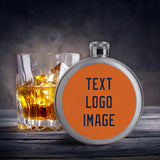 Custom Orange Navy Hip Flask