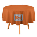 Custom Orange Light Blue Round Table Cloth
