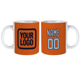 Custom Orange Light Blue Mug