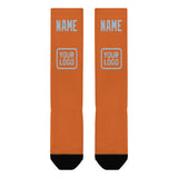 Custom Orange Light Blue Knee-High Sock