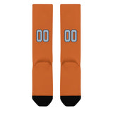 Custom Orange Light Blue Knee-High Sock
