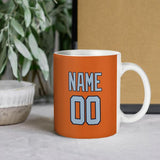Custom Orange Light Blue Mug