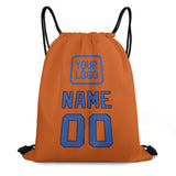 Custom Orange Sky Blue Drawstring Bag