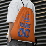 Custom Orange Sky Blue Drawstring Bag