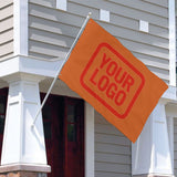 Custom Orange Orange Red Flag
