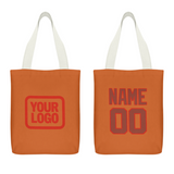 Custom Orange Coral Red Canvas Tote Bag