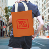 Custom Orange Coral Red Canvas Tote Bag