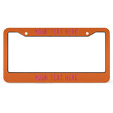 Custom Orange Pink License Plate Frame