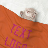 Custom Orange Pink Pet Blanket