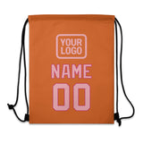 Custom Orange Light Pink Drawstring Bag