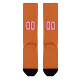 Custom Orange Light Pink Knee-High Sock