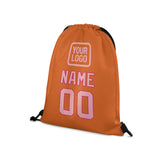 Custom Orange Light Pink Drawstring Bag