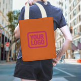 Custom Orange Light Pink Canvas Tote Bag