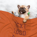 Custom Orange Coral Red Pet Blanket