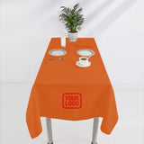 Custom Orange Coral Red Square Table Cloth