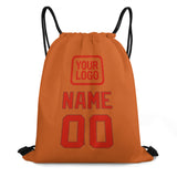 Custom Orange Orange Red Drawstring Bag