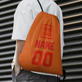Custom Orange Orange Red Drawstring Bag