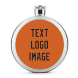 Custom Orange Black Hip Flask