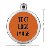 Custom Orange Black Hip Flask