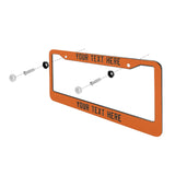Custom Orange Black License Plate Frame