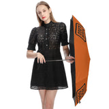 Custom Orange Black Automatic Umbrella
