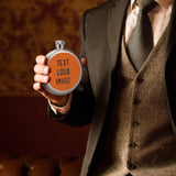 Custom Orange Black Hip Flask