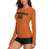 Custom Orange Brown Women's Long-Sleeve Shirt