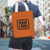Custom Orange Cream Canvas Tote Bag