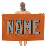 Custom Orange Gray Beach Towel