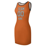 Custom Orange Gray Sleeveless Vest Dress