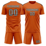 Custom Orange Gray Soccer Jersey