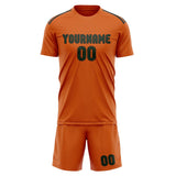 Custom Orange Dark Green Soccer Jersey
