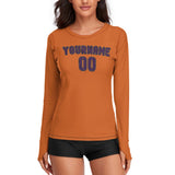 Custom Orange Purple Women's Long-Sleeve Shirt