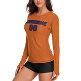 Custom Orange Purple Women's Long-Sleeve Shirt