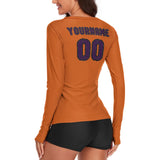 Custom Orange Purple Women's Long-Sleeve Shirt