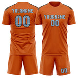 Custom Orange Light Blue Soccer Jersey