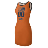 Custom Orange Blue Sleeveless Vest Dress