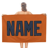 Custom Orange Blue Beach Towel