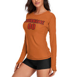 Custom Orange Orange Red Women's Long-Sleeve Shirt