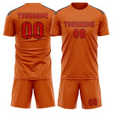 Custom Orange Orange Red Soccer Jersey