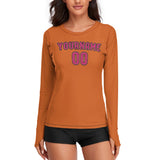 Custom Orange Pink Women's Long-Sleeve Shirt