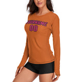 Custom Orange Pink Women's Long-Sleeve Shirt