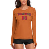 Custom Orange Red Women's Long-Sleeve Shirt