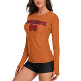 Custom Orange Red Women's Long-Sleeve Shirt