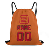 Custom Orange Red Drawstring Bag