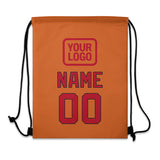 Custom Orange Red Drawstring Bag